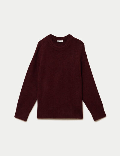 Pull manches longues bordeaux femme
