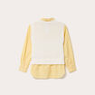 Pull chemise 2-en-1 jaune clair femme