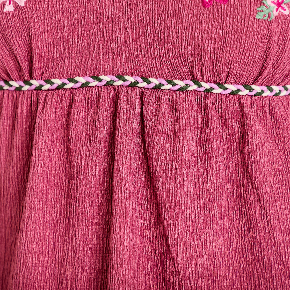 D&eacute;bardeur ajust&eacute; d&eacute;tail broderie prune femme