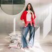 Jean wide leg taille standard denim double stone femme