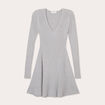 Robe tricot patineuse c&ocirc;tel&eacute;e gris clair femme
