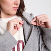 Blazer oversize capuche amovible gris clair femme