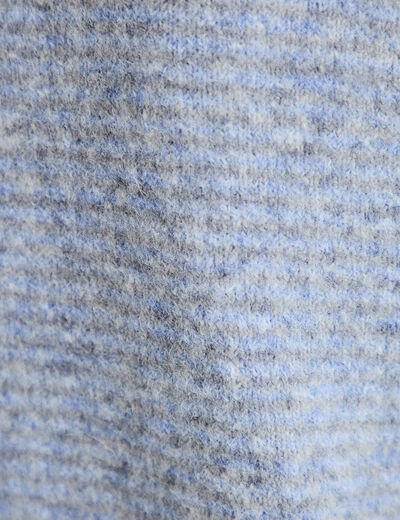Pull ample col rond manches longues gris femme