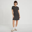 Robe droite manches courtes blanc femme
