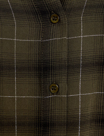 Chemise &agrave; carreaux fils m&eacute;tallis&eacute;s vert menthe femme