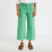 Pantalon bootcut 3/4 taille haute vert femme