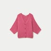 Gilet ample col v manches 3/4 vieux rose femme