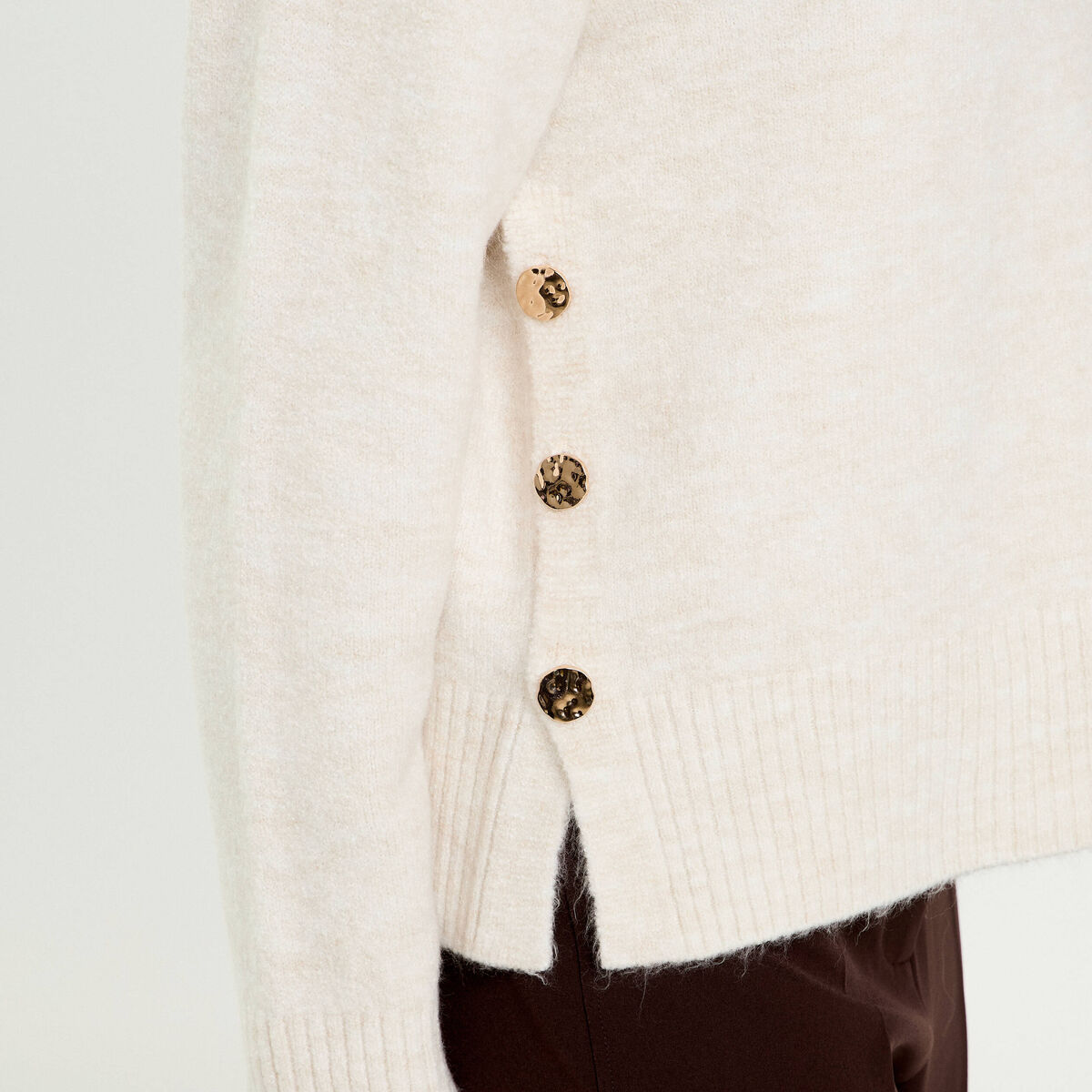 Pull manches longues ecru femme