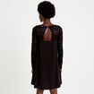 Robe bi-mati&egrave;re courte col rond noir femme