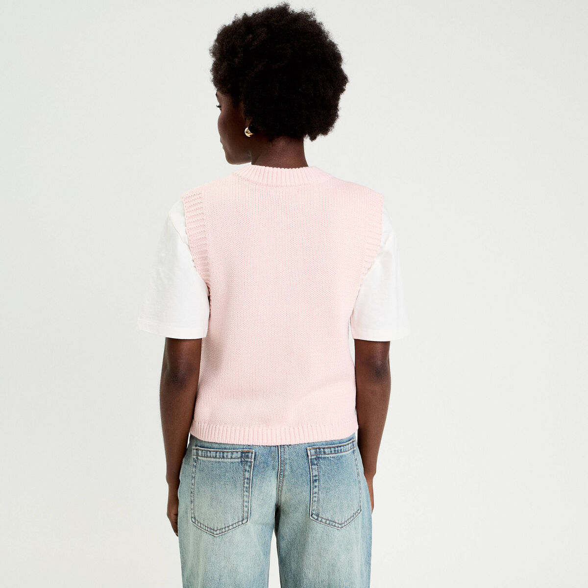 Gilet sans manches rose clair femme