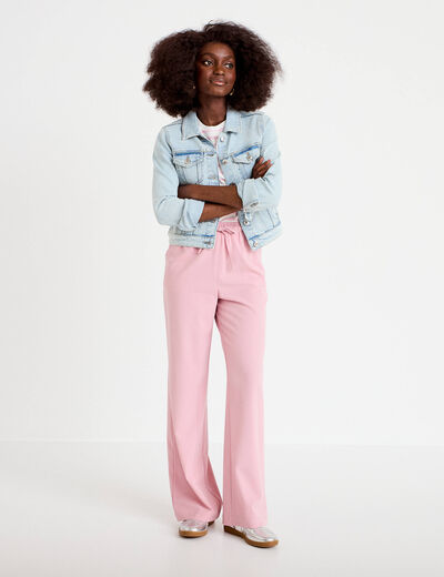 Pantalon large vieux rose femme