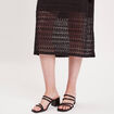 Robe longue droite ajour&eacute;e noir femme