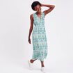 Robe longue &eacute;vas&eacute;e col en V blanc femme