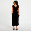 Robe midi &eacute;vas&eacute;e d&eacute;collet&eacute; sans manches noir femme