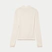 T-shirt ajust&eacute; col roul&eacute; dentelle ecru femme