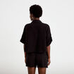 Chemise manches 3/4 noir femme