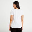 T-shirt col v manches courtes blanc femme