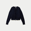 Gilet court nou&eacute; bleu marine femme