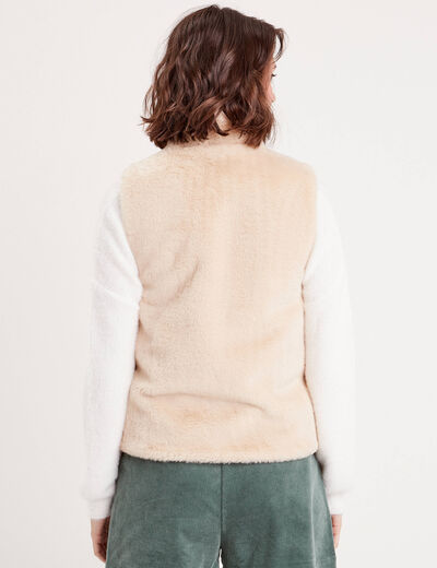 Veste courte ajust&eacute;e sans manches ivoire femme
