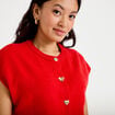 Gilet ample sans manches rouge femme
