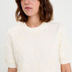 Pull dentelle manches courtes ecru femme