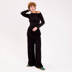 Pantalon large noir femme