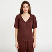 T-shirt manches courtes marron femme