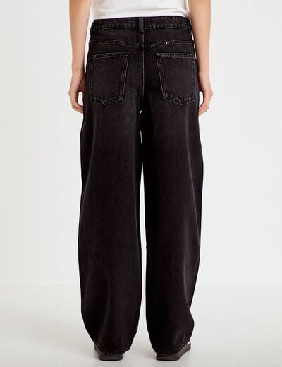 Jean coupe large denim noir femme