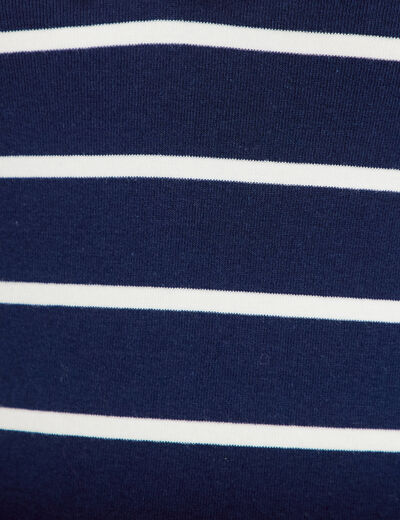 T-shirt col marin &agrave; volants ecru femme