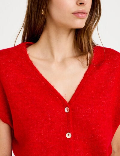 Gilet sans manches rouge femme