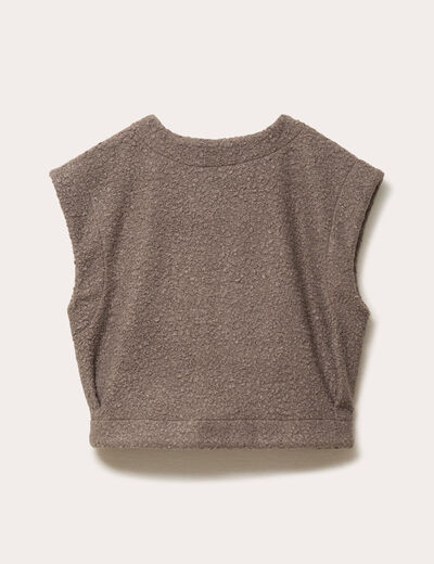 Gilet sans manches effet polaire sable femme