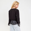 Blouse col V en dentelle noir femme