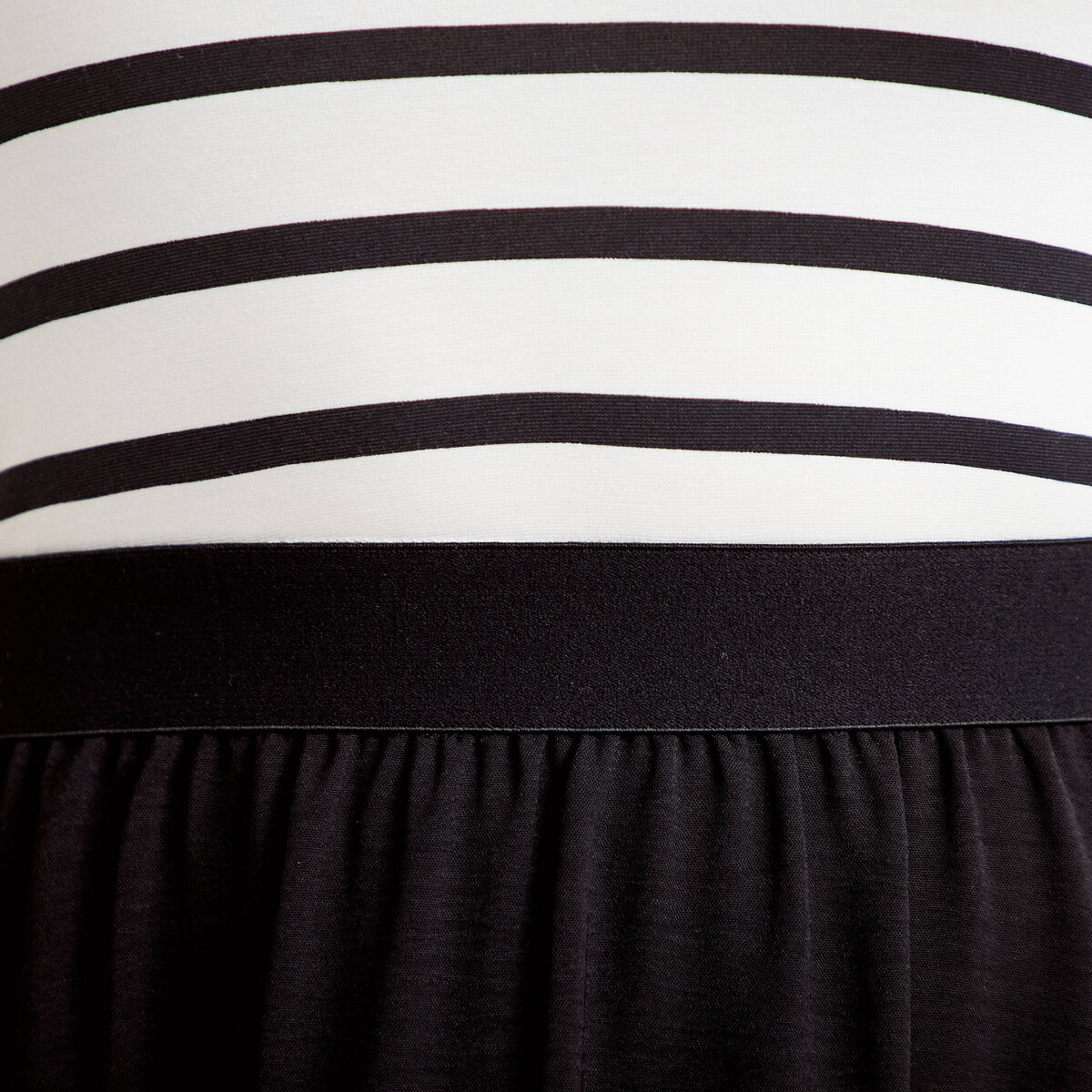 Robe longue &eacute;vas&eacute;e bi-mati&egrave;re noir femme