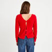 Pull col v manches longues rouge femme