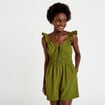 Combishort coupe flare vert kaki femme