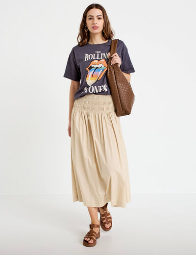 T-shirt oversize manches courtes gris fonc&eacute; femme