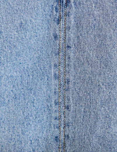 Robe courte &eacute;vas&eacute;e en jean sans manches denim bleach femme