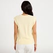 D&eacute;bardeur col rond jaune pastel femme