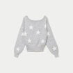 Pull col bateau manches longues gris clair femme