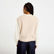 Gilet sans manches effet polaire ecru femme