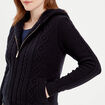 Gilet &agrave; capuche zipp&eacute; bleu marine femme