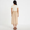 Robe longue &eacute;vas&eacute;e bi-mati&egrave;re brod&eacute;e sable femme