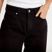 Jeans wide leg taille haute denim noir femme