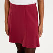 Jupe courte &eacute;vas&eacute;e stretch rouge fonc&eacute; femme