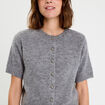 Gilet &agrave; d&eacute;tails de perles gris femme