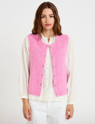 Gilet sans manches rose fushia femme