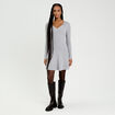 Robe tricot patineuse c&ocirc;tel&eacute;e gris clair femme