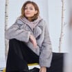 Manteau fausse fourrure taupe femme