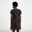 Robe courte &eacute;vas&eacute;e en dentelle col v noir femme