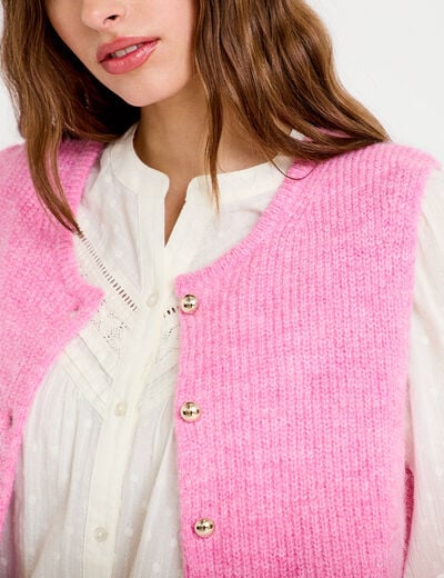 Gilet sans manches rose fushia femme